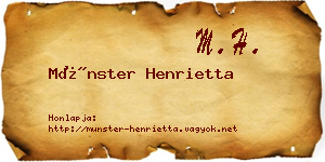 Münster Henrietta névjegykártya